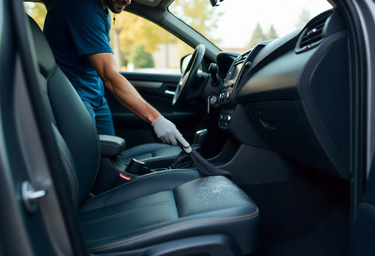 Professional car detailing team